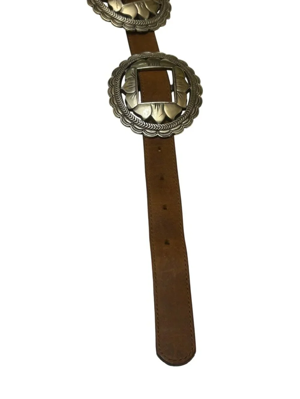 Brighton VTG 1993 Sunflower Silver & Leather Concho Belt 34